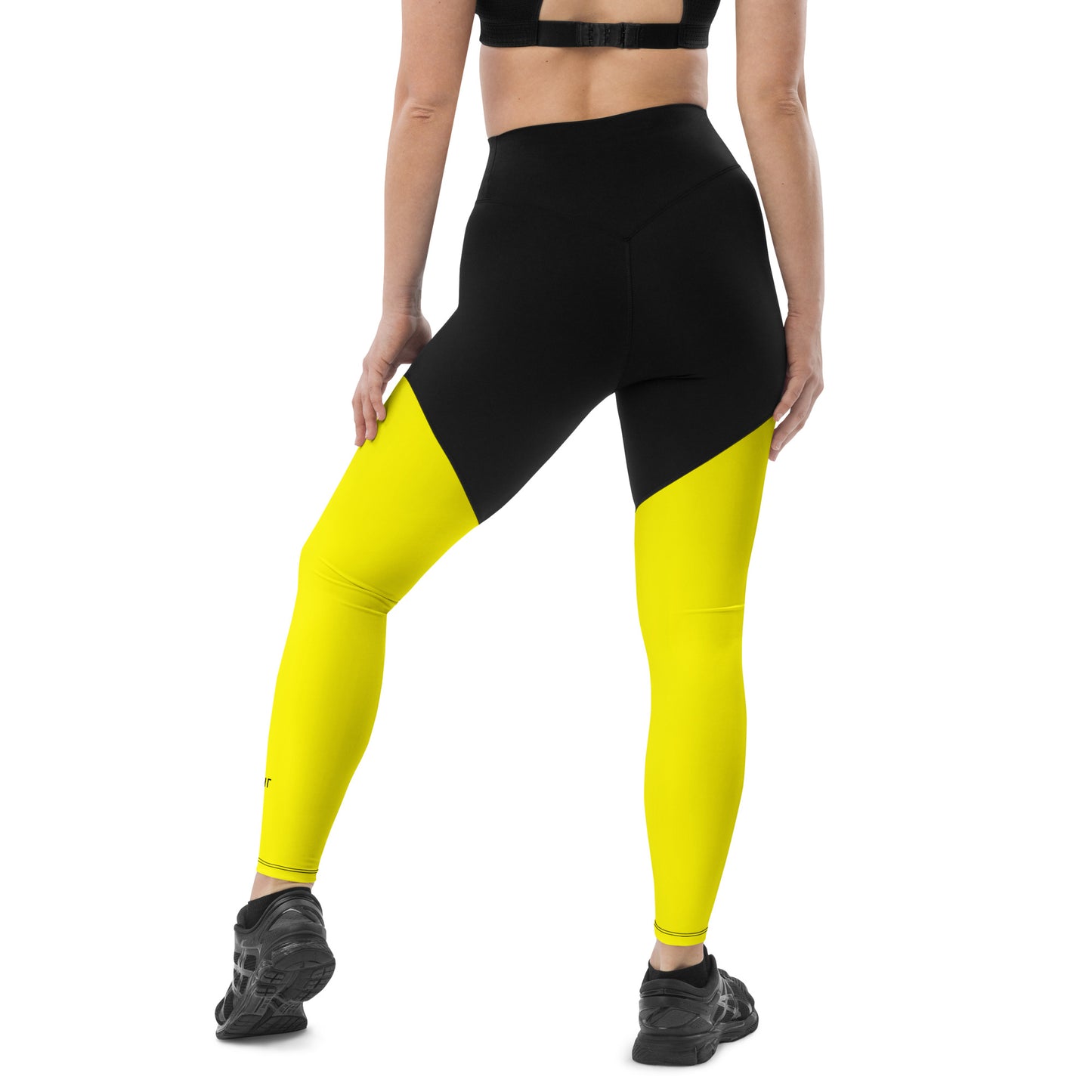 ВИКИНГ Original Bumble Bee Yellow Two Tone Athletic Leggings