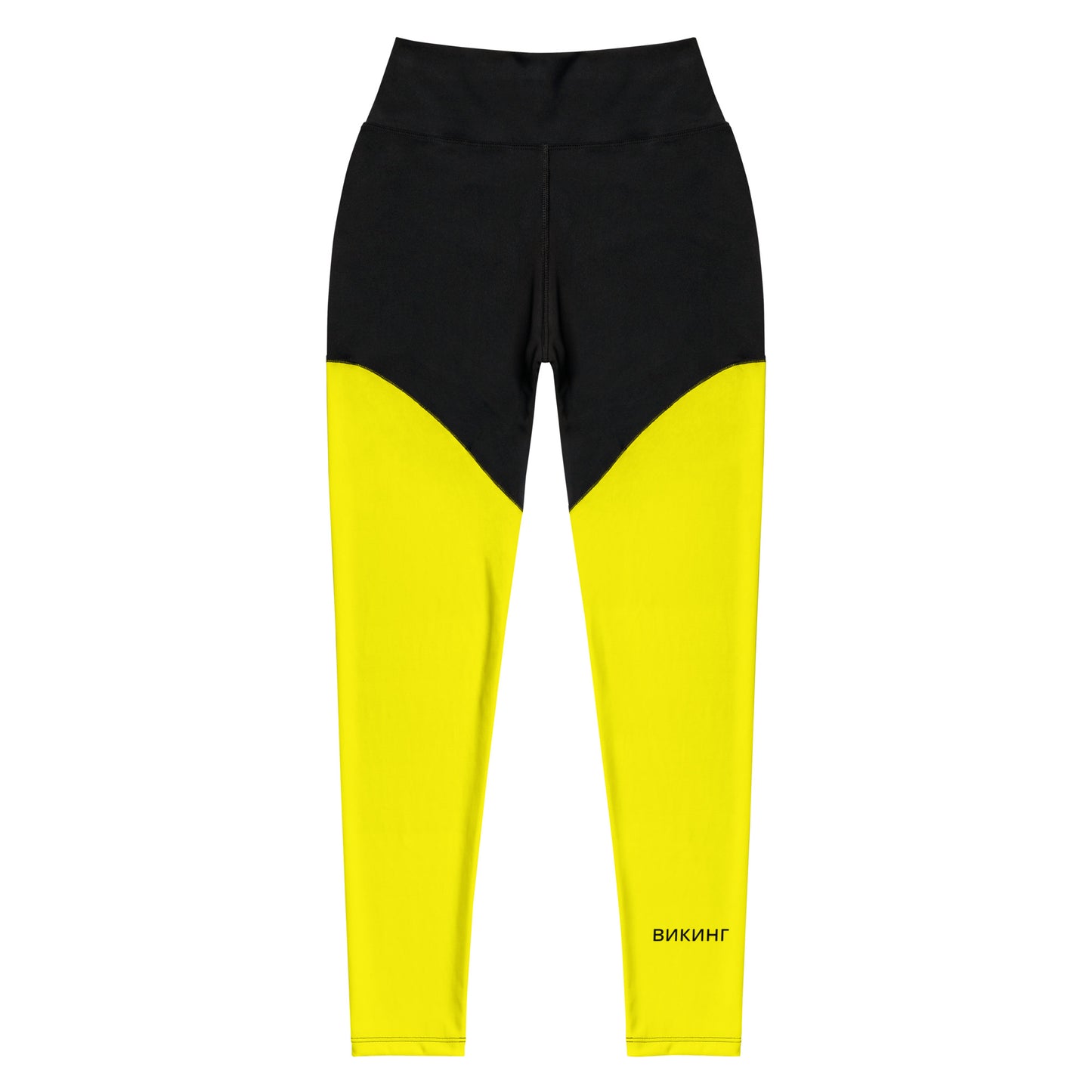 ВИКИНГ Original Bumble Bee Yellow Two Tone Athletic Leggings