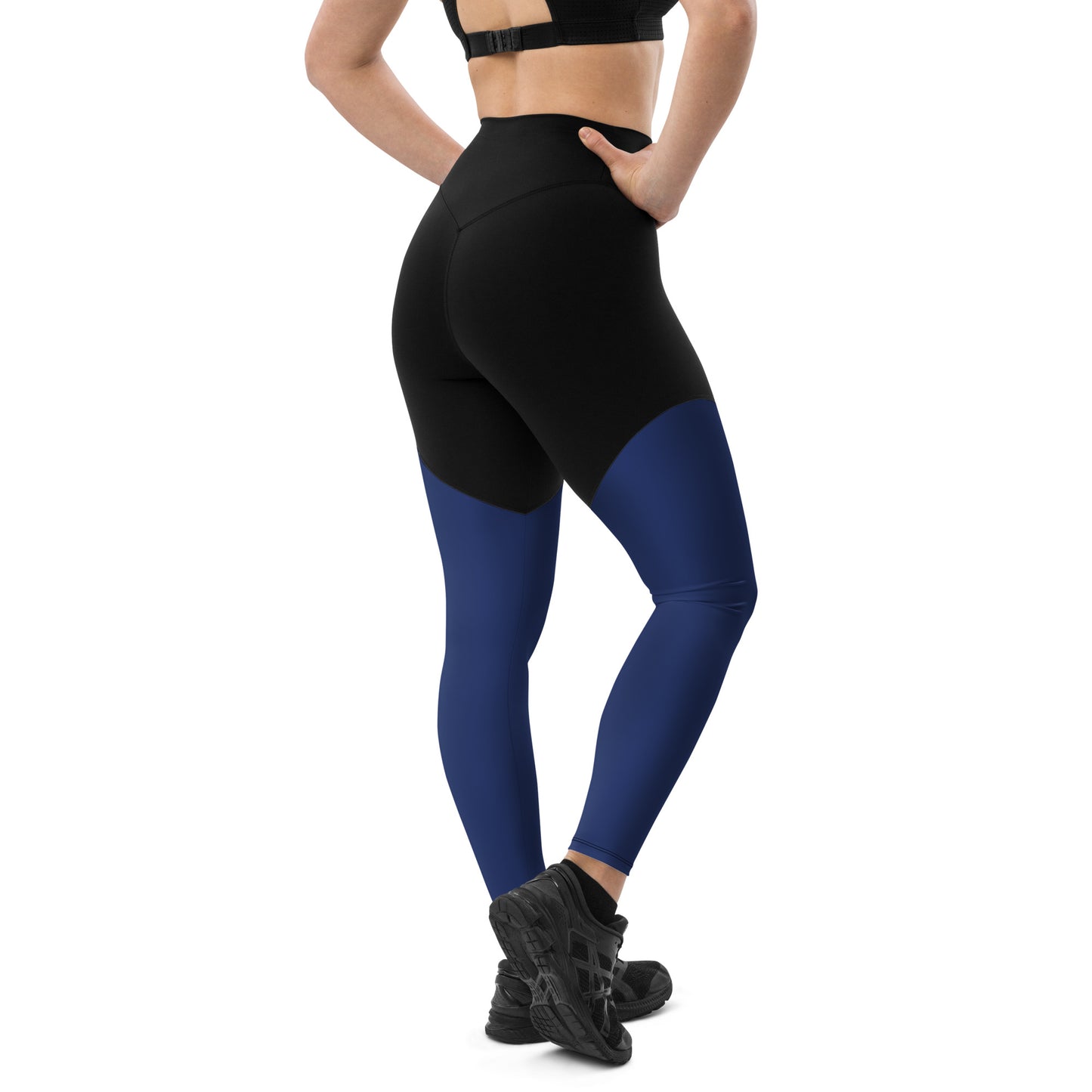 ВИКИНГ Original Navy Blue Two Tone Athletic Leggings