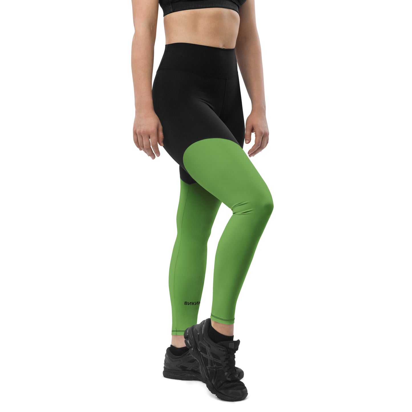 ВИКИНГ Original Shamrock Green Two Tone Athletic Leggings