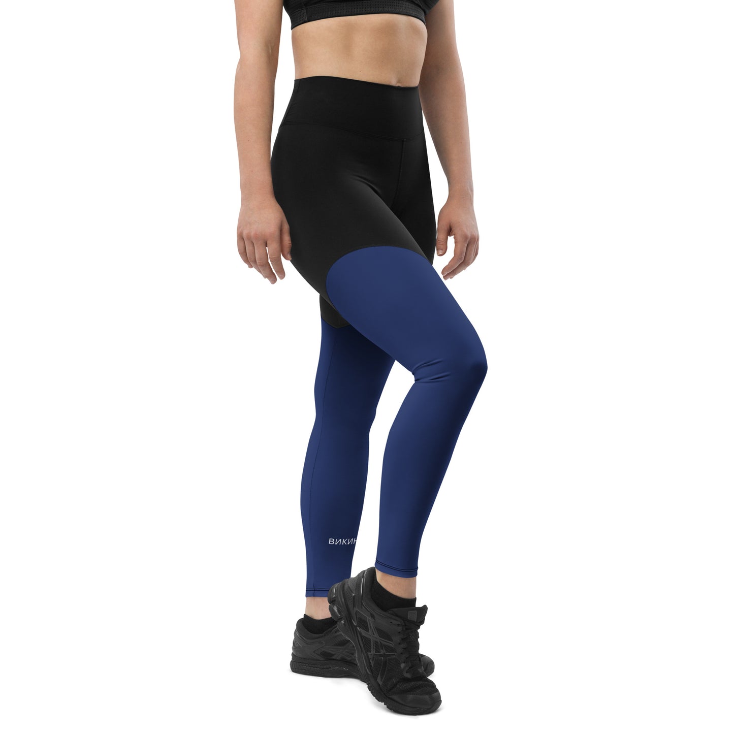 ВИКИНГ Original Navy Blue Two Tone Athletic Leggings