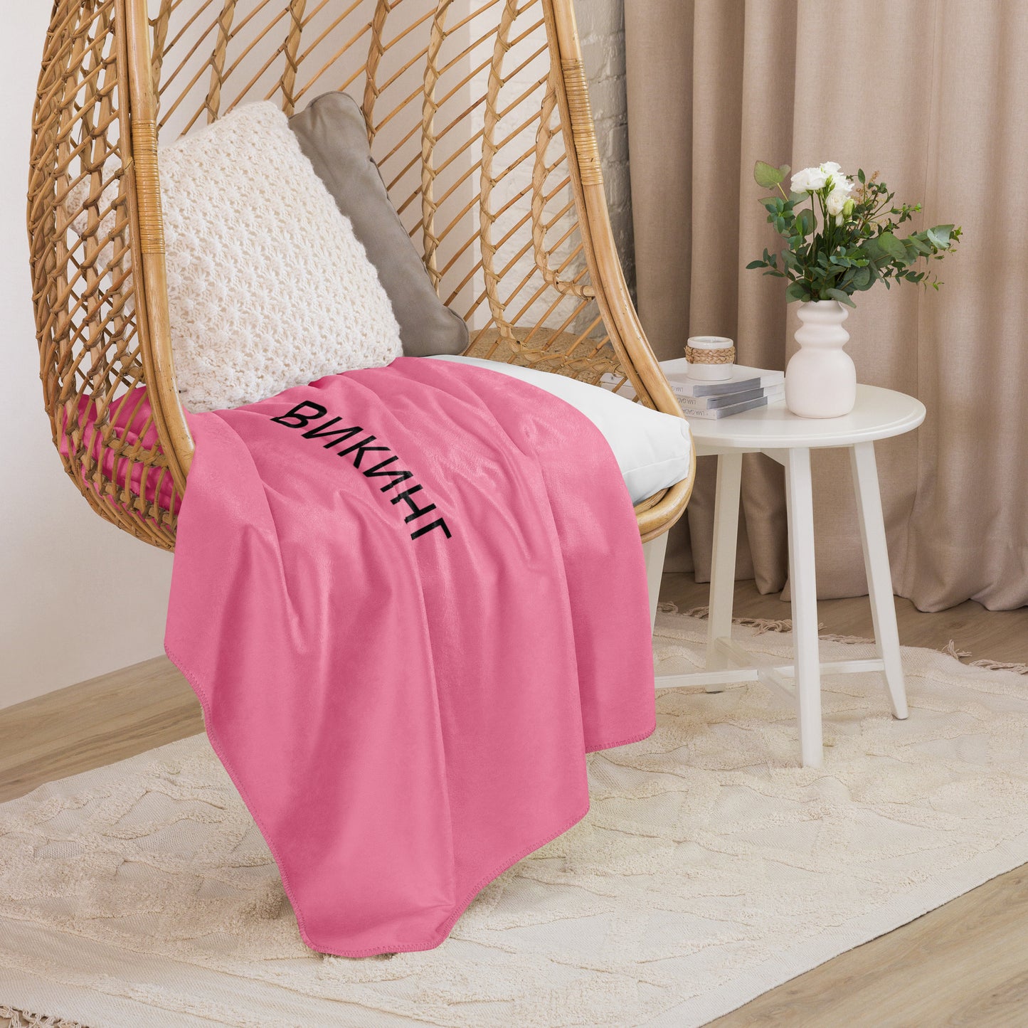 ВИКИНГ Original Bubble Gum Pink Sherpa Blanket