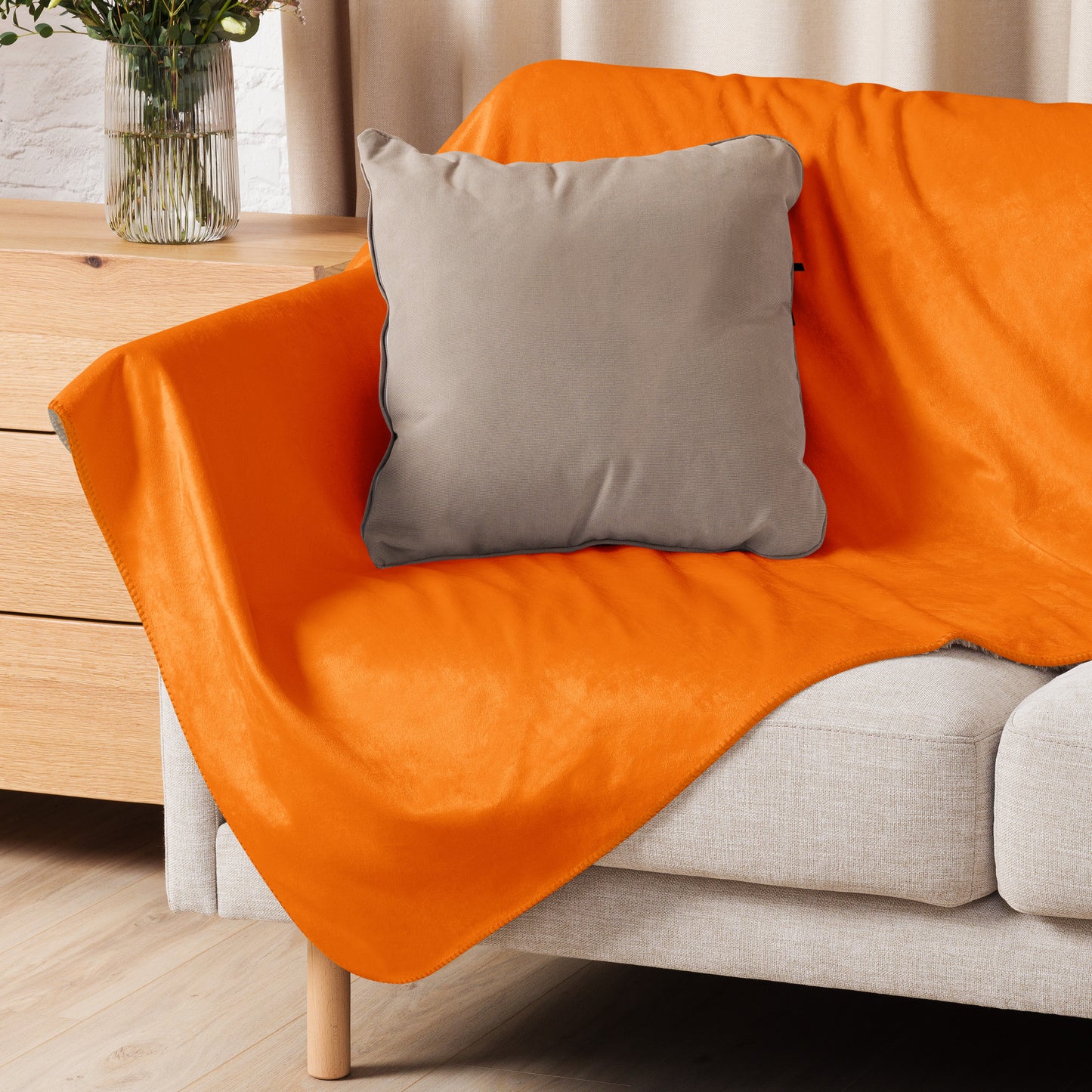 ВИКИНГ Original Tangerine Orange Sherpa Blanket