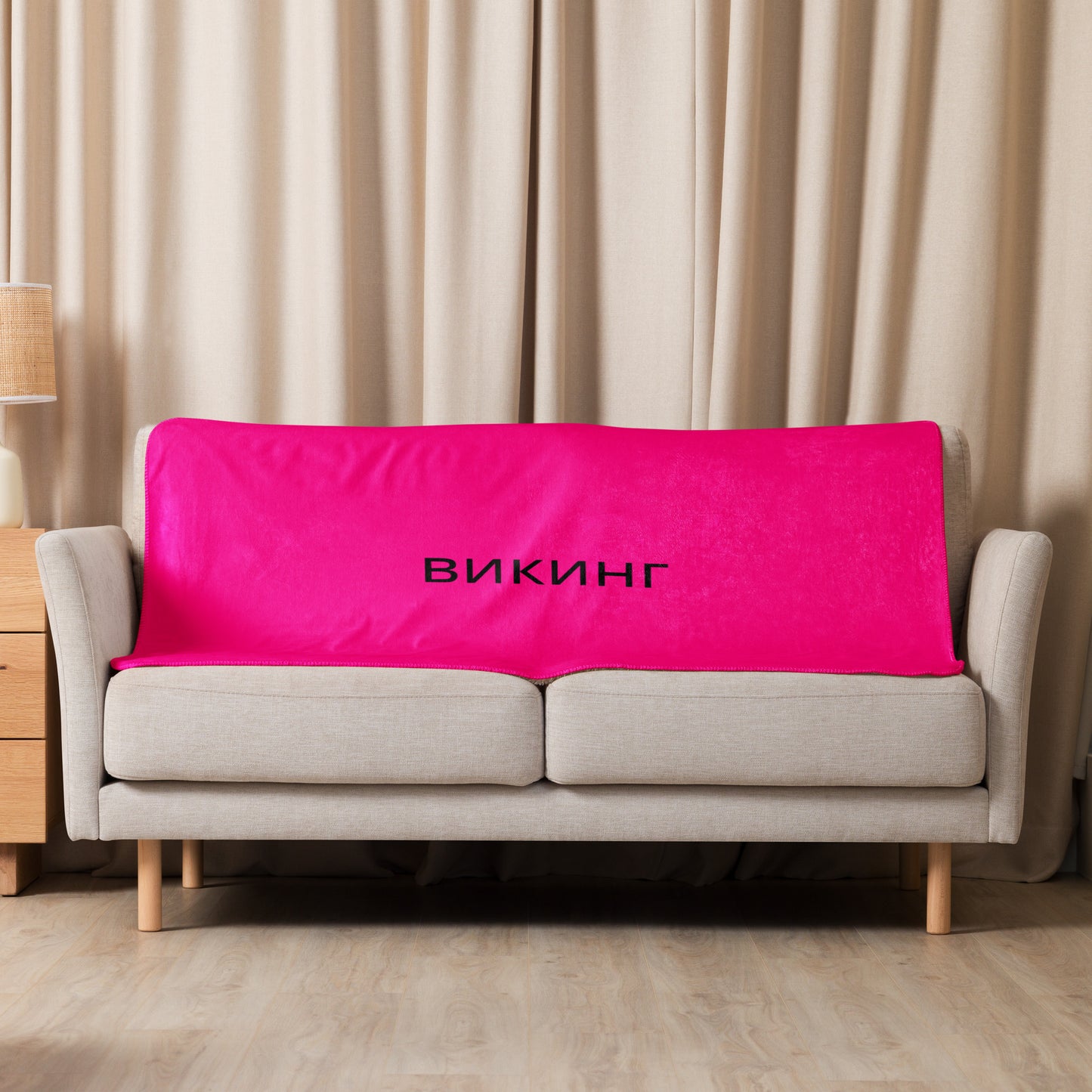 ВИКИНГ Original Bright Pink Sherpa Blanket