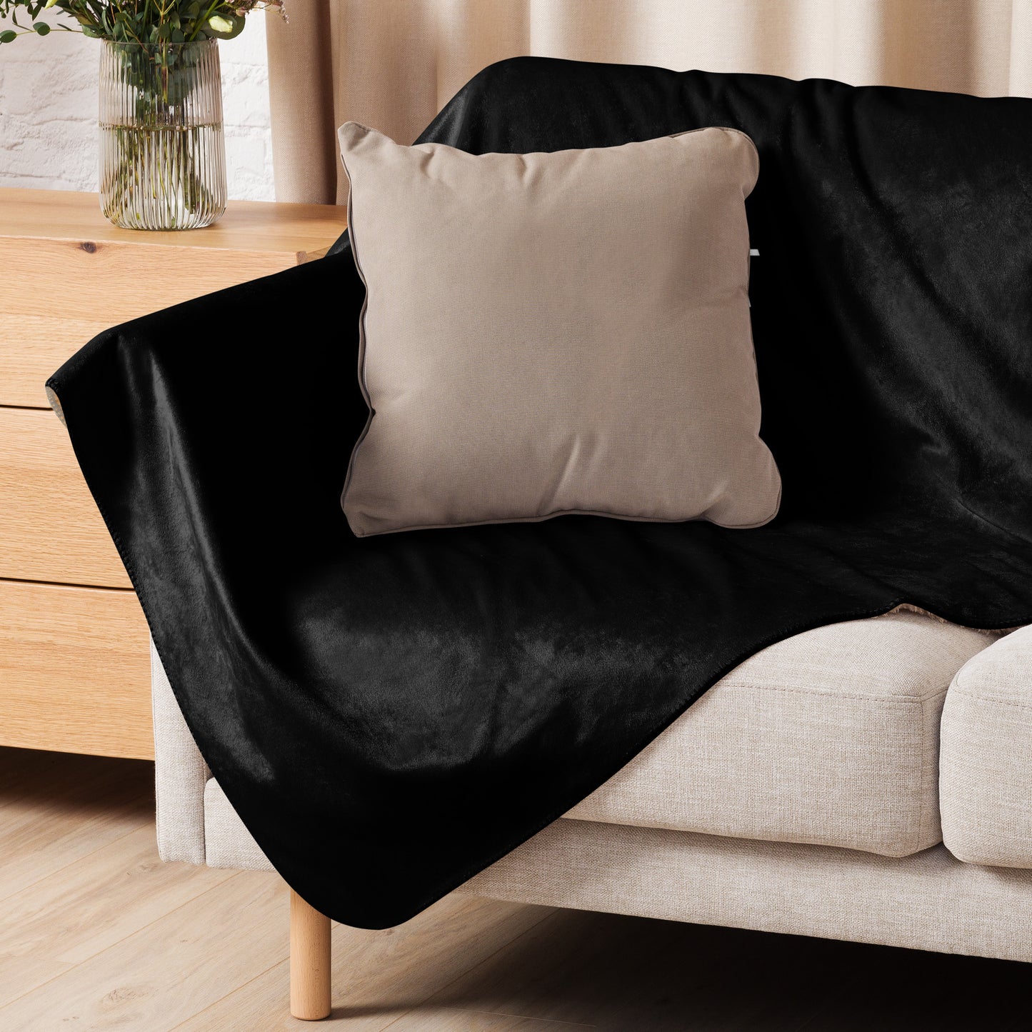 ВИКИНГ Original Midnight Black Sherpa Blanket