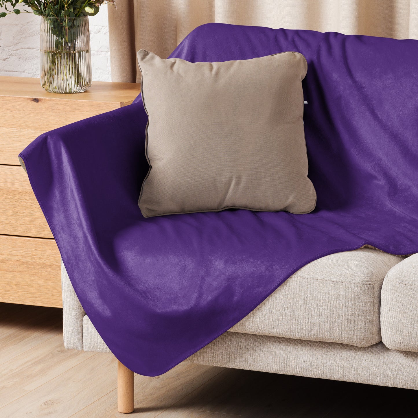 ВИКИНГ Original Plum Purple Sherpa Blanket